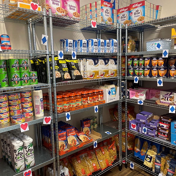 Food that has been donated at the Pantry